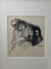 Load image into Gallery viewer, Athe kollwitz print of mother and two children circa 1920