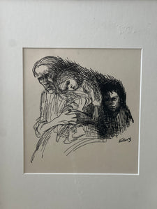 Athe kollwitz print of mother and two children circa 1920