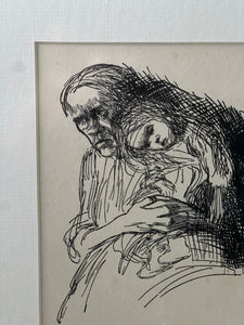 Athe kollwitz print of mother and two children circa 1920