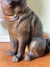 Load image into Gallery viewer, 19th century painted terracotta pug