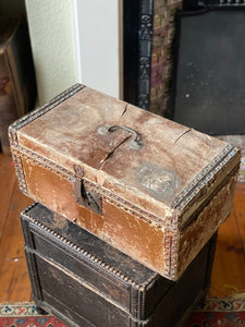 Antique Victorian pony hide box