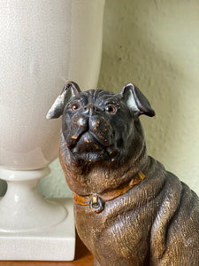 19th century painted terracotta pug