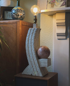 tessellated stone table lamp