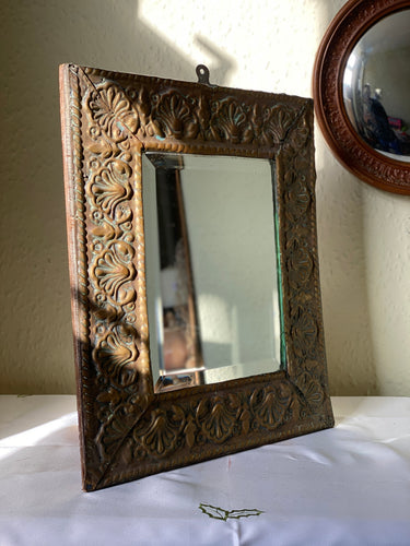 Art nouveau copper mirror circa 1920s