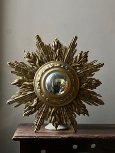 Sunburst gilt woodmirror circa 1950