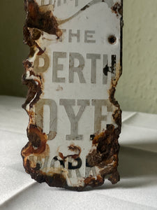 Perth dye works enamel fingerplate circa 1920