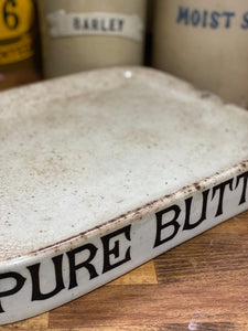 Edwardian Parnalls White Ironstone Grocers Slab Pure Butter