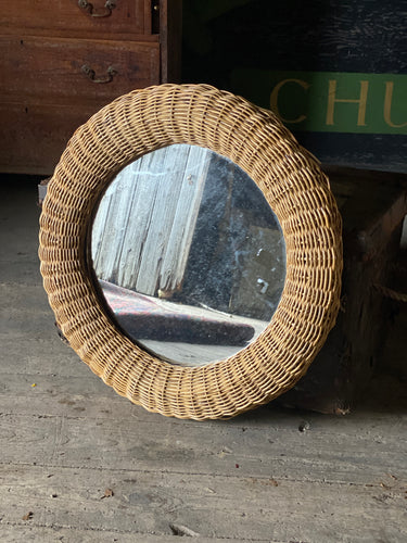 Vintage wicker mirror